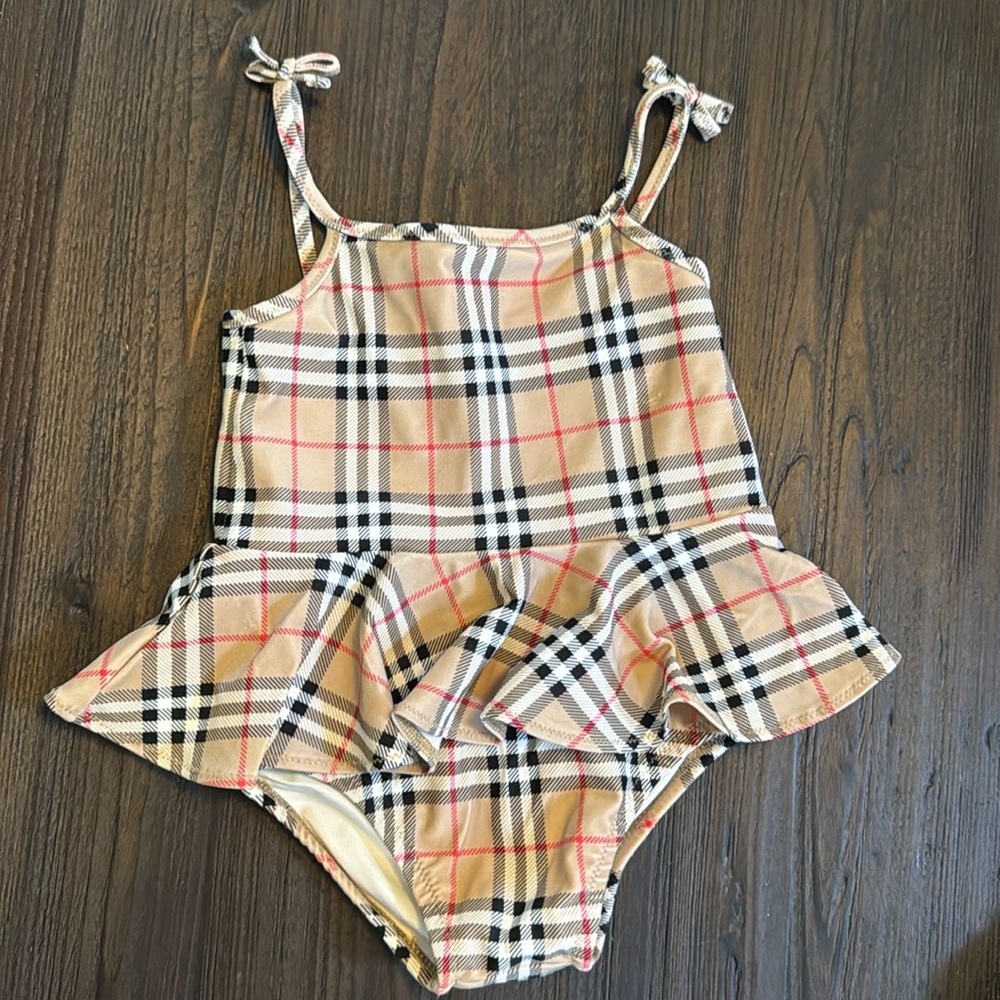 Burberry Authentic 9M One-Piece Bathing Suit with Ruffle